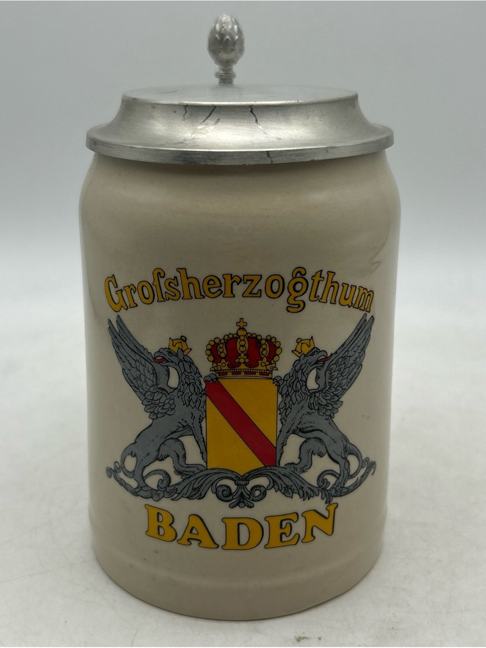 Vtg Germany Stein Grofsherzogthum Baden 5” Crest (Weizenbier and Weißbier)